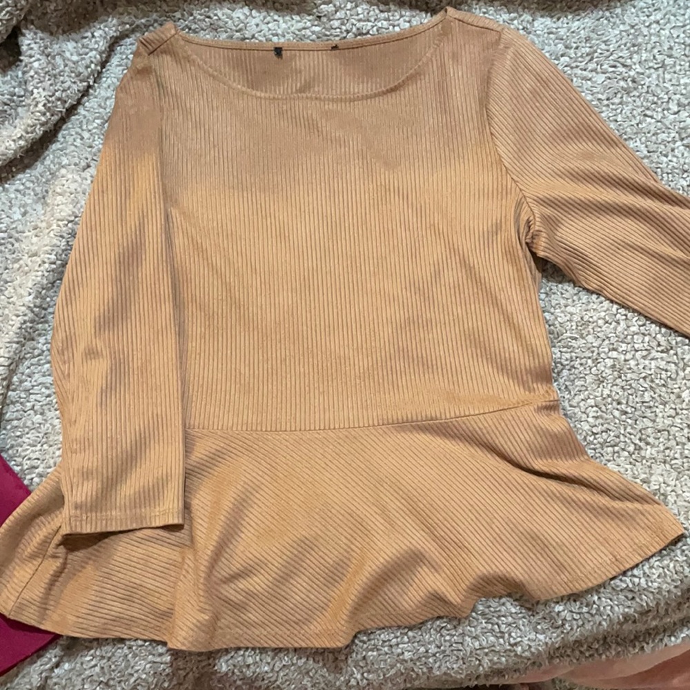 Tan shirt, super cute. Never worn
